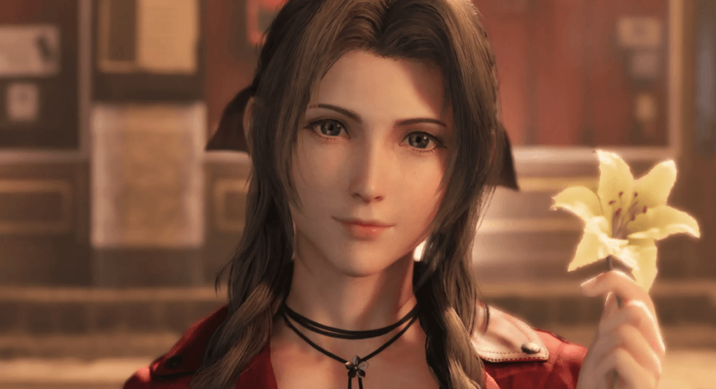 Aerith entregando uma flor